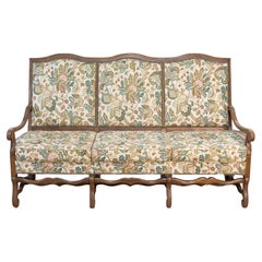 Vintage 20th Century French Mutton Leg Walnut Sofa