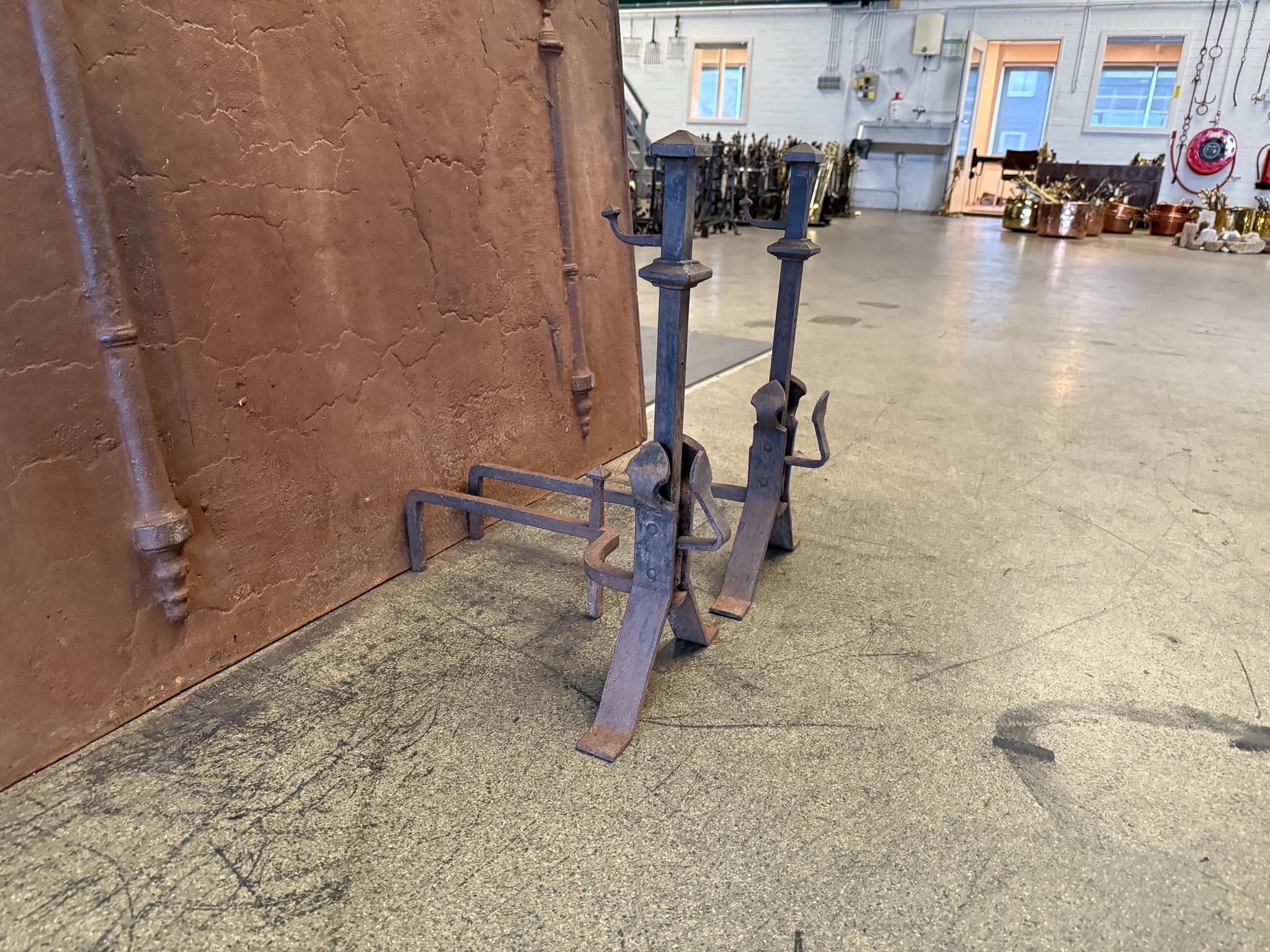 20th Century French Napoleon III Style Andirons or Firedogs For Sale 14