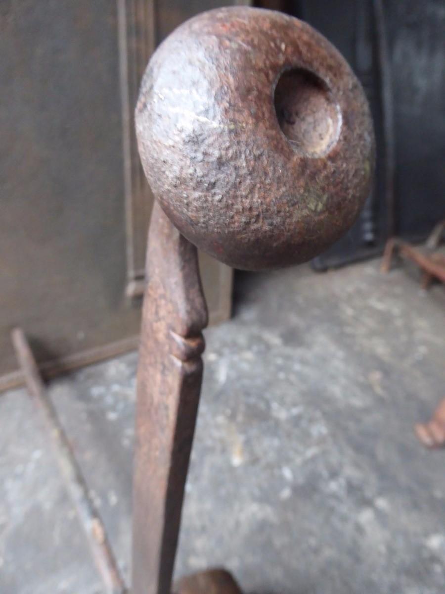 Forged 20th Century French Napoleon III Style Andirons or Firedogs For Sale