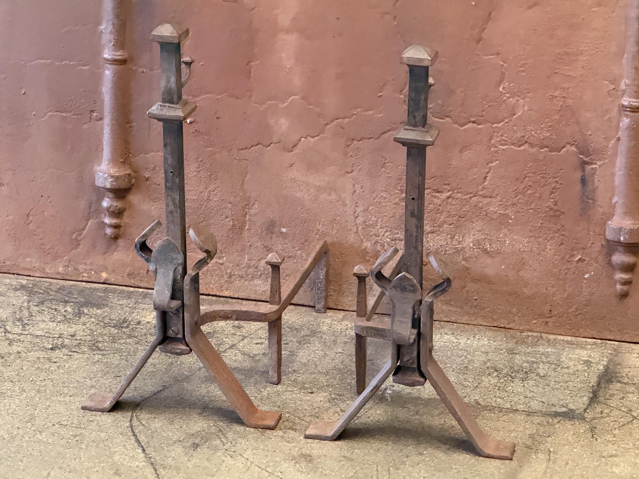 20th Century French Napoleon III Style Andirons or Firedogs For Sale 1
