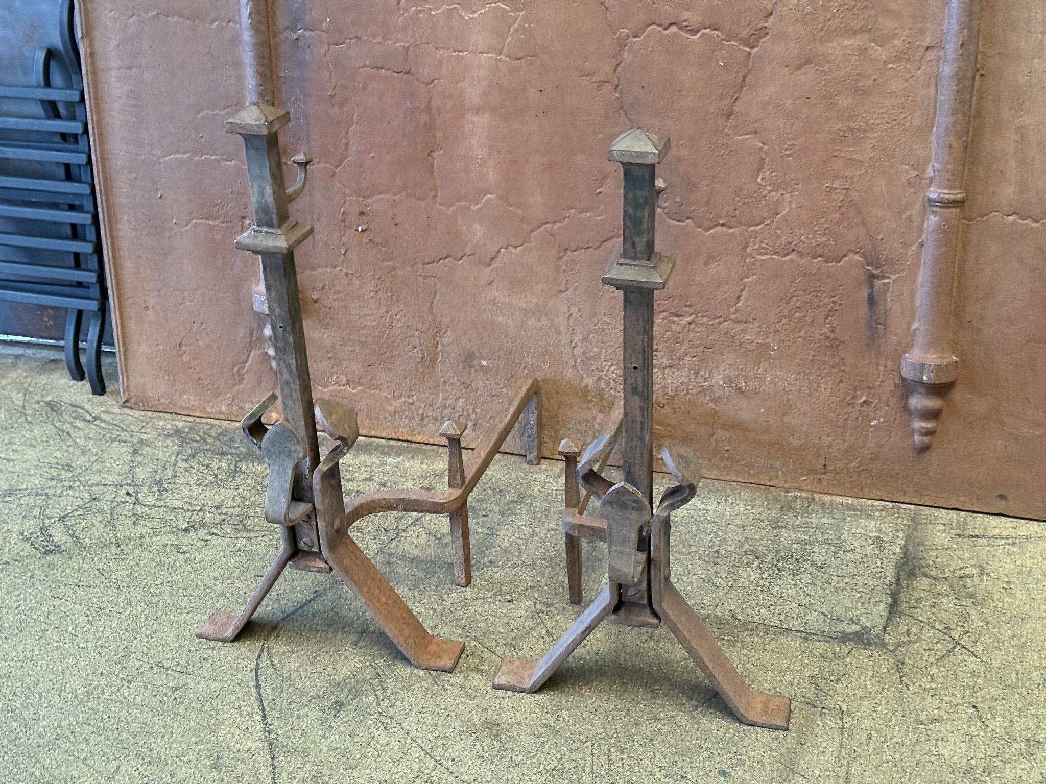 20th Century French Napoleon III Style Andirons or Firedogs For Sale 2