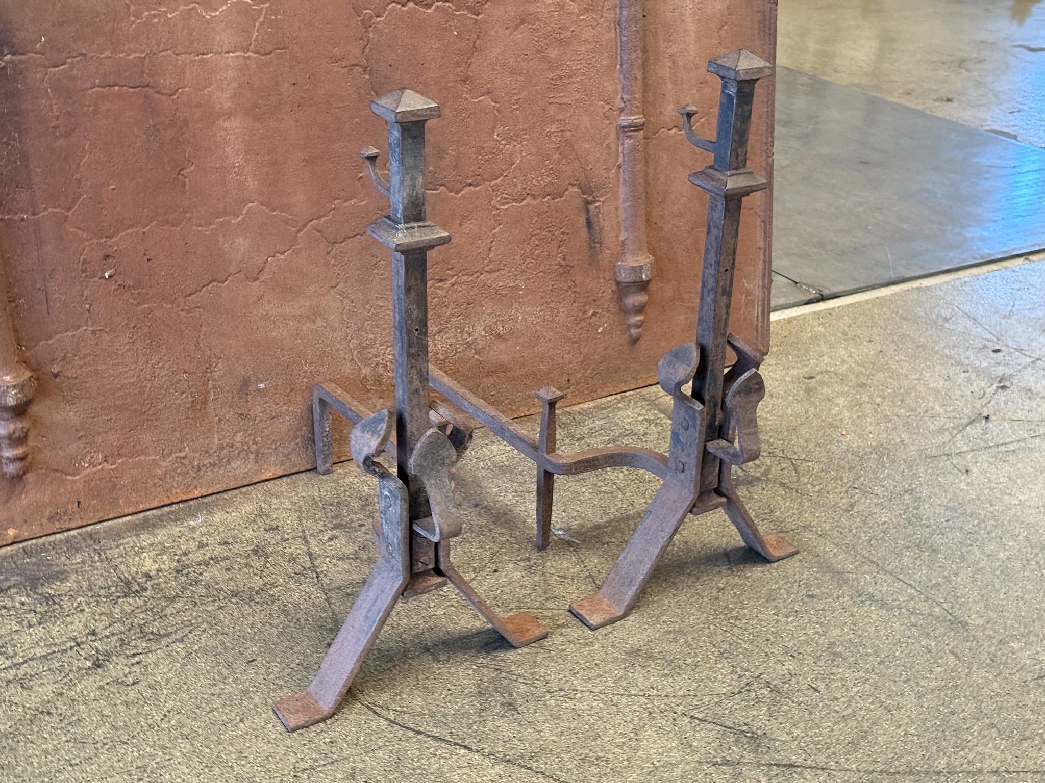 20th Century French Napoleon III Style Andirons or Firedogs For Sale 3