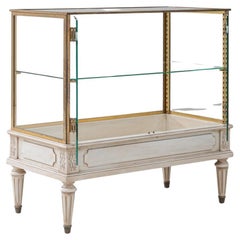 20th Century French Neoclassical Glass & Brass Shop Counter