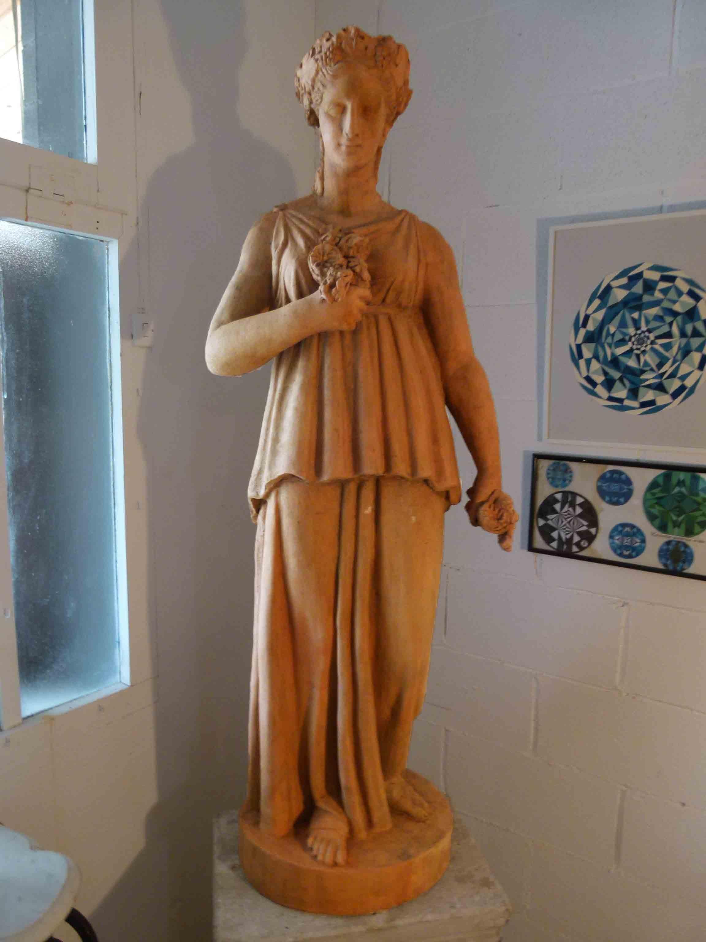 Classical Greek 20th Century French Terracotta Statue, Neoclassical Greco-Roman Inspired