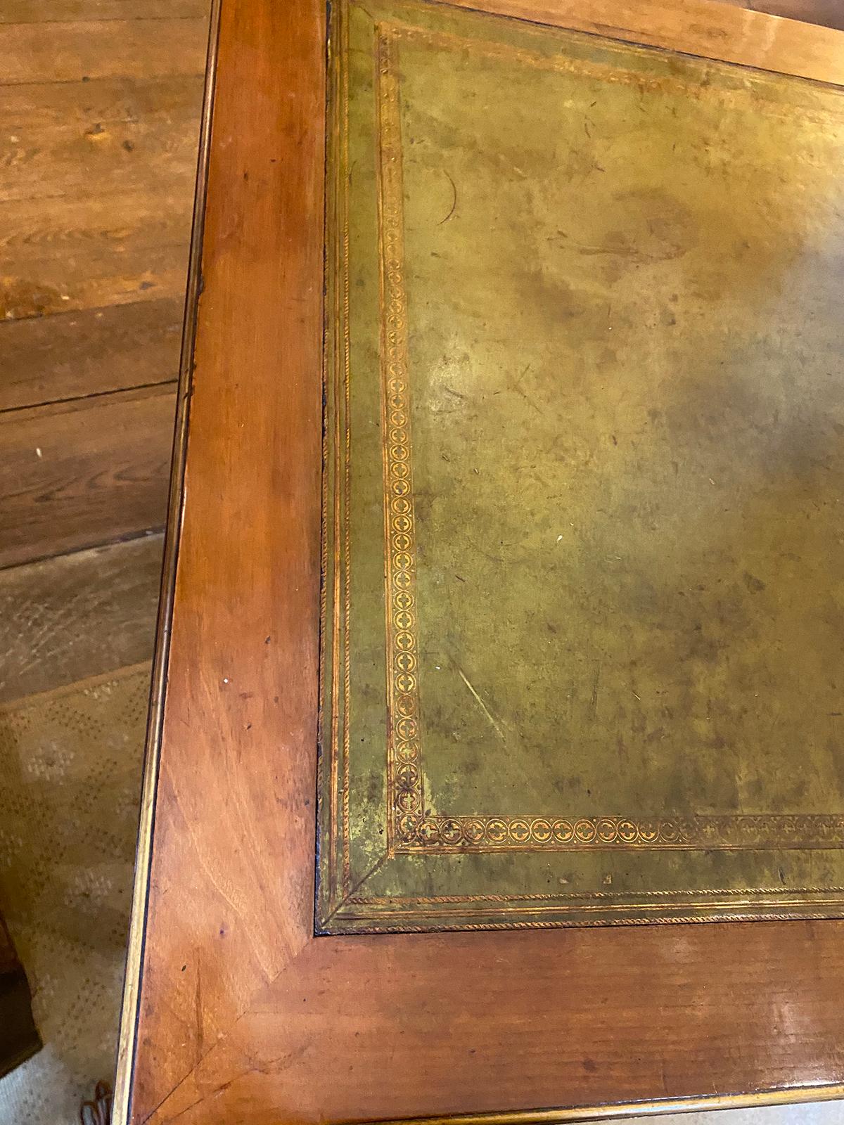 20th Century French Neoclassical Green Leather Top Desk 6