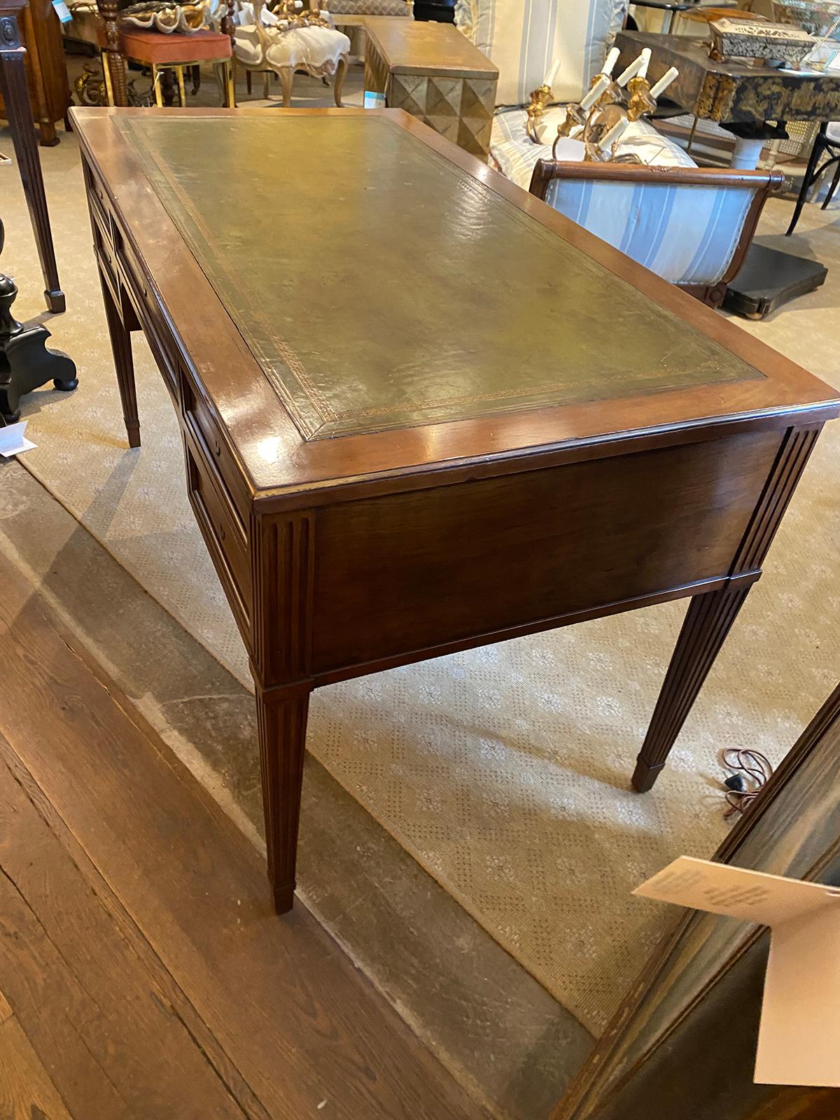 20th Century French Neoclassical Green Leather Top Desk 9