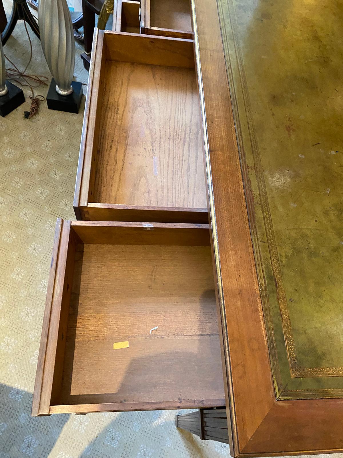 20th Century French Neoclassical Green Leather Top Desk 12