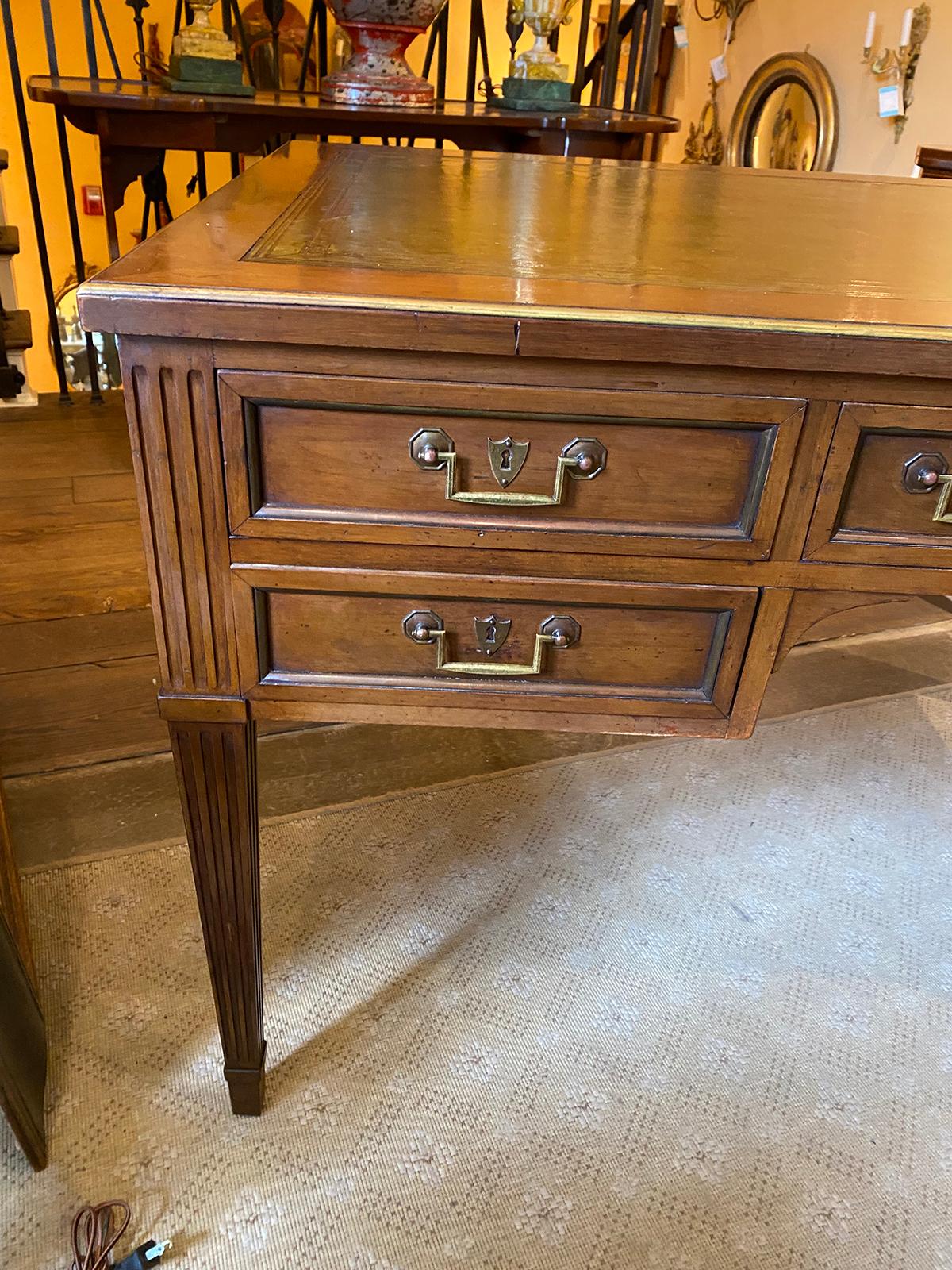 20th Century French Neoclassical Green Leather Top Desk 1