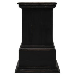 Socle néoclassique français du 20e siècle en Wood patiné noir