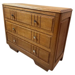 20th century French Oak and Brass Art deco Chests of drawer, 1930s