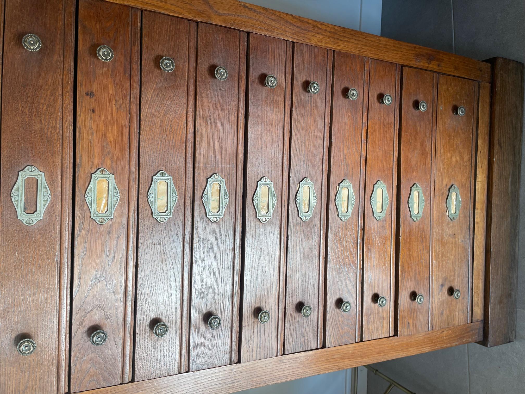20th Century French Oak and Brass Handle Chests of Drawers, 1900s 2