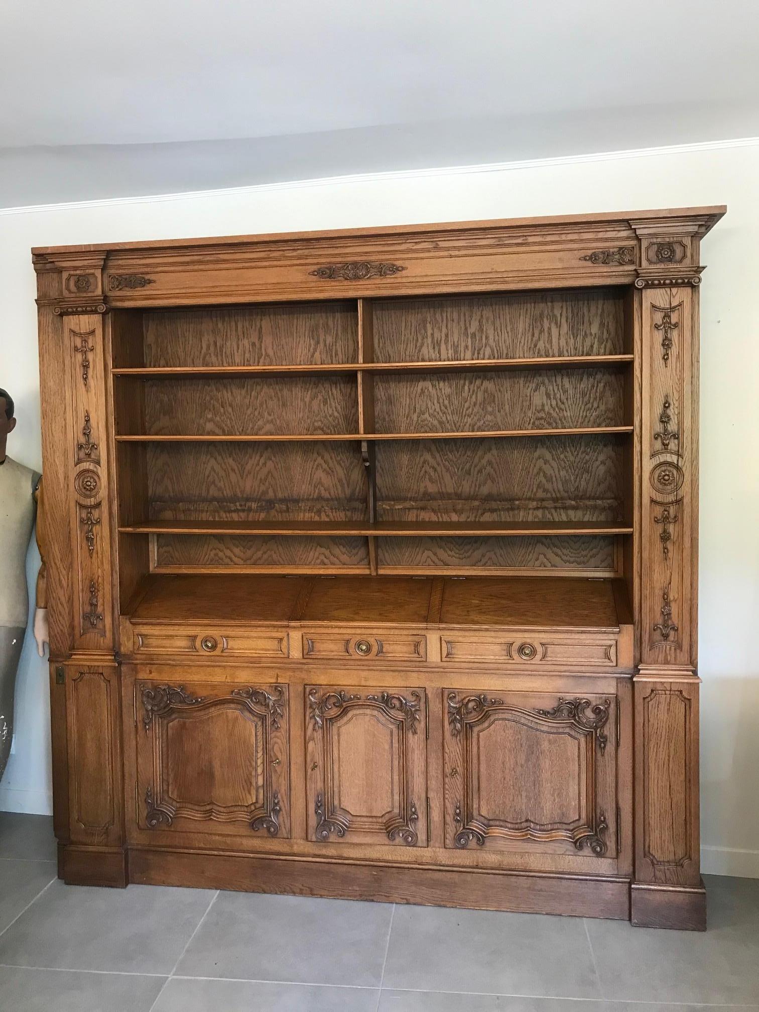 20th Century French Oak Bibliotheque Cabinet, 1920s 6