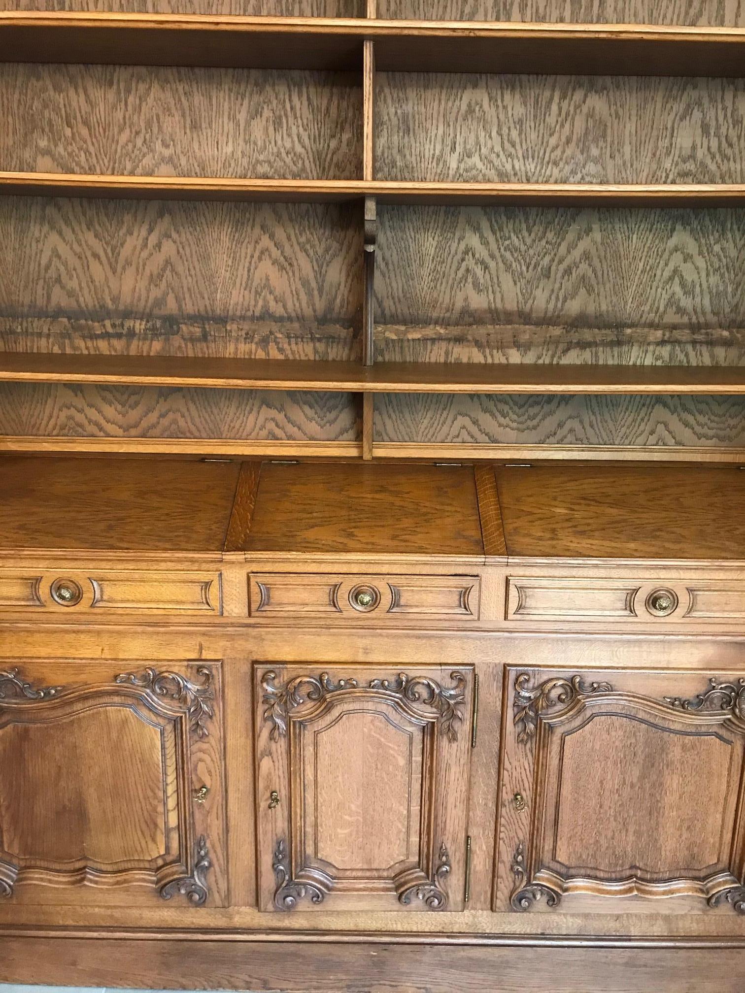 20th Century French Oak Bibliotheque Cabinet, 1920s 7
