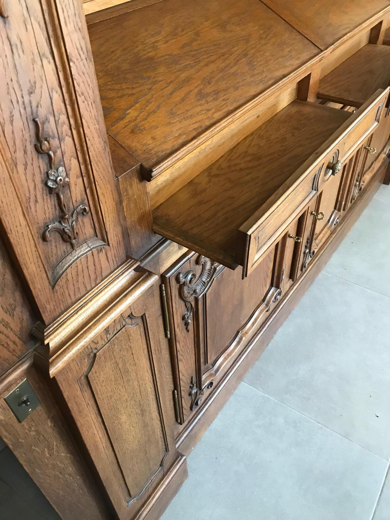 20th Century French Oak Bibliotheque Cabinet, 1920s 9