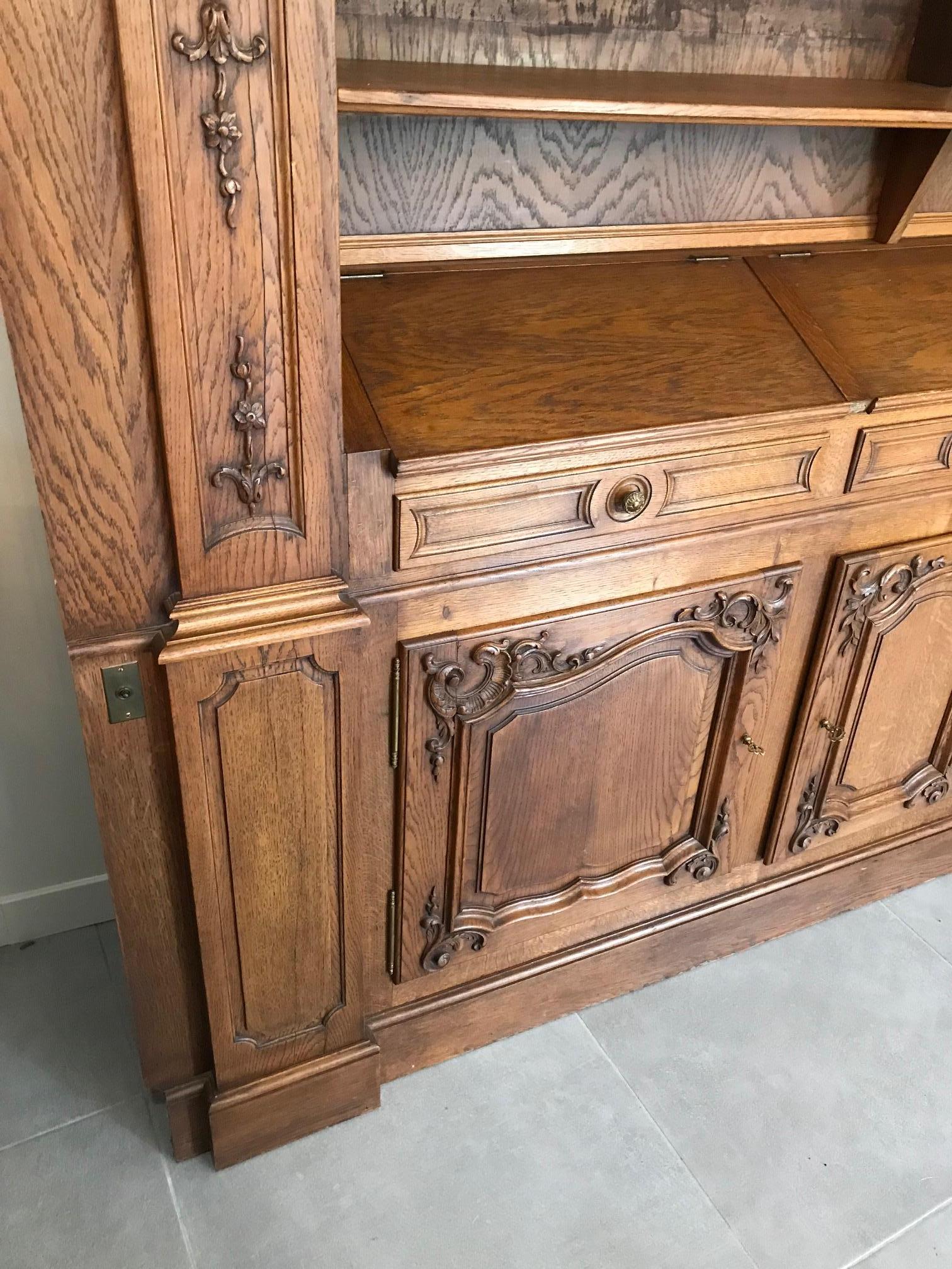 Early 20th Century 20th Century French Oak Bibliotheque Cabinet, 1920s