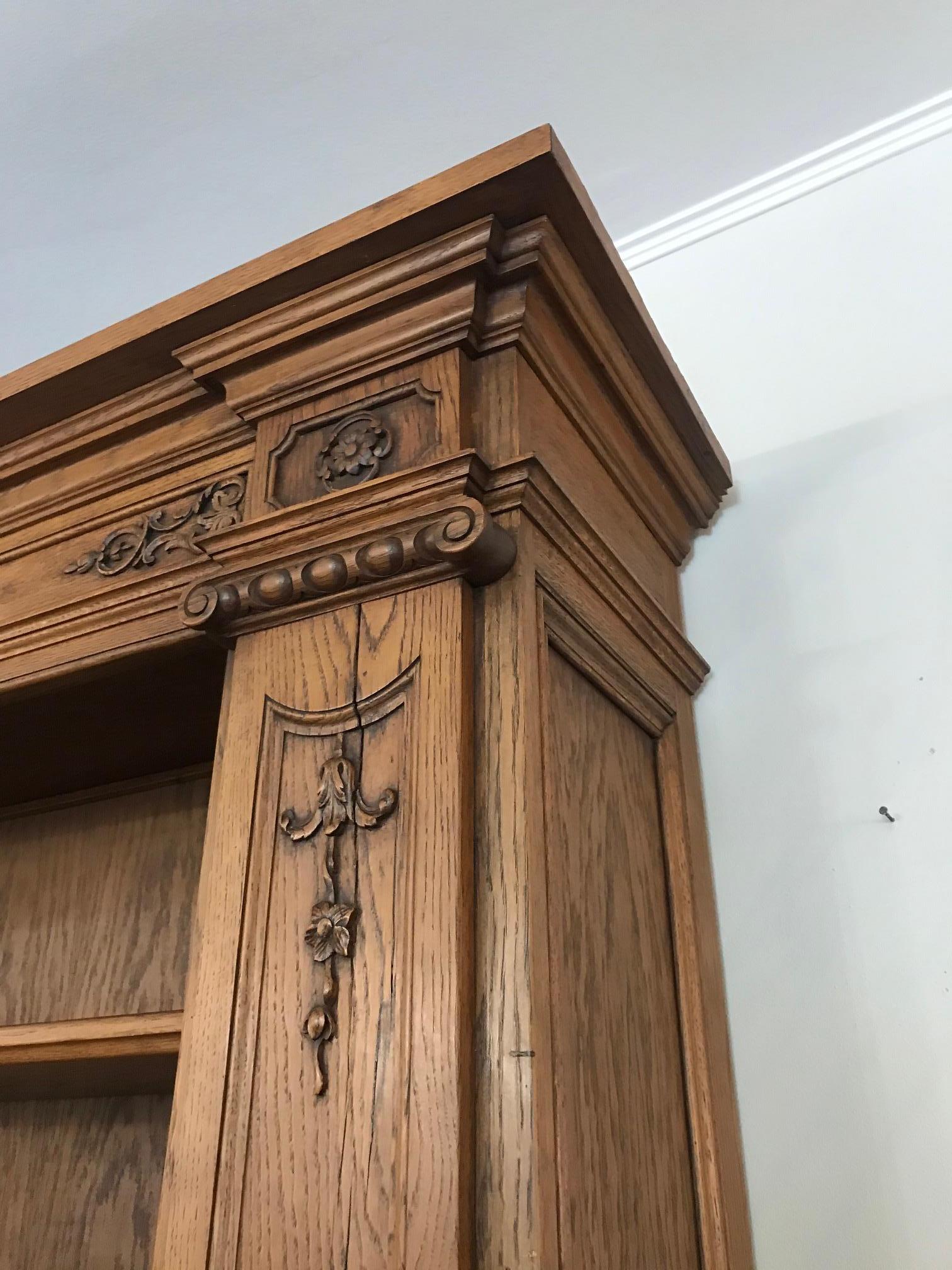 20th Century French Oak Bibliotheque Cabinet, 1920s 4