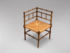 20th Century French Oak Bobbin Corner Chair