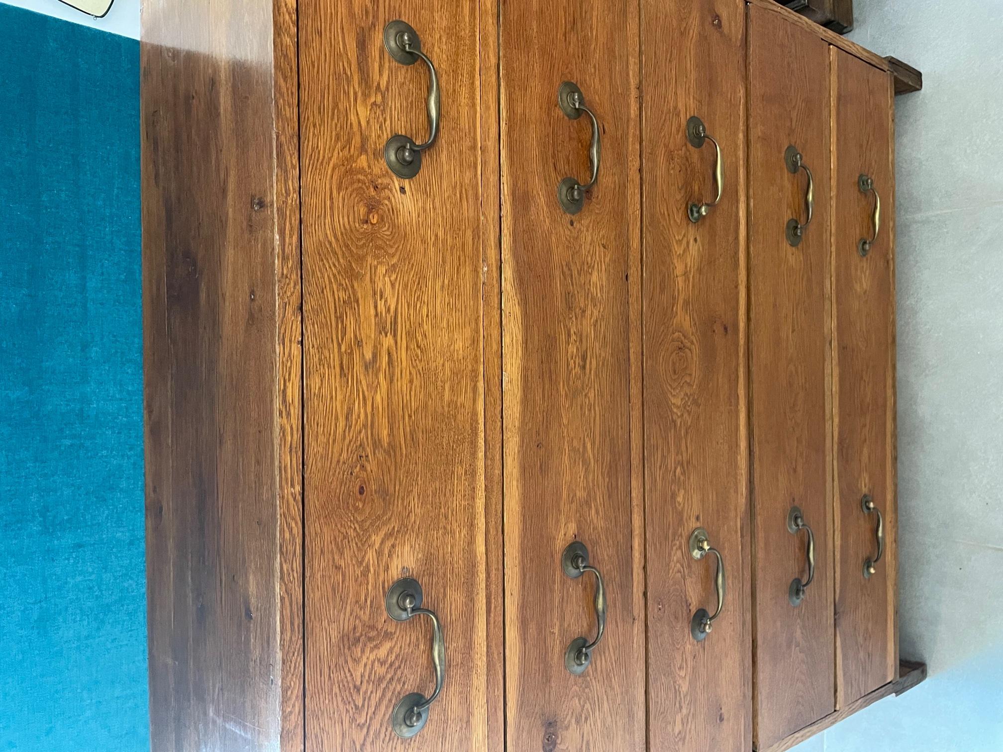 Brass 20th Century French Oak Chest of Drawer For Sale