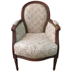 Antique 20th Century French Oak Child's Bergere
