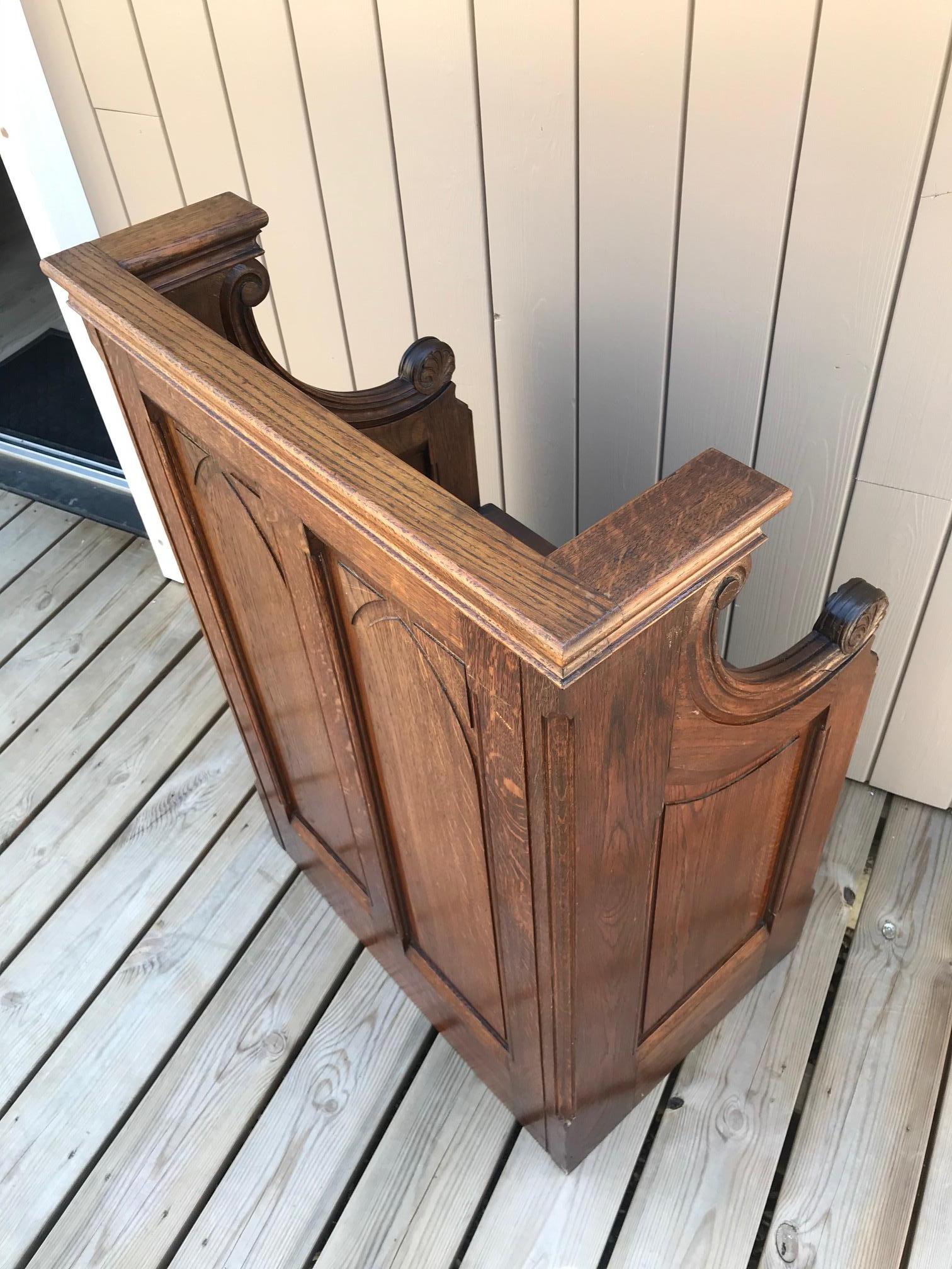 20th Century French Oak Church Bench 6