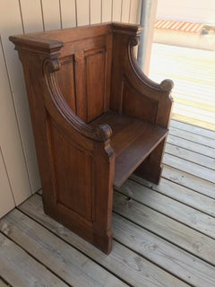 20th Century French Oak Church Bench