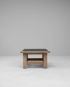 Französischer Eichenholz-Couchtisch des 20. Jahrhunderts mit Schieferplatte