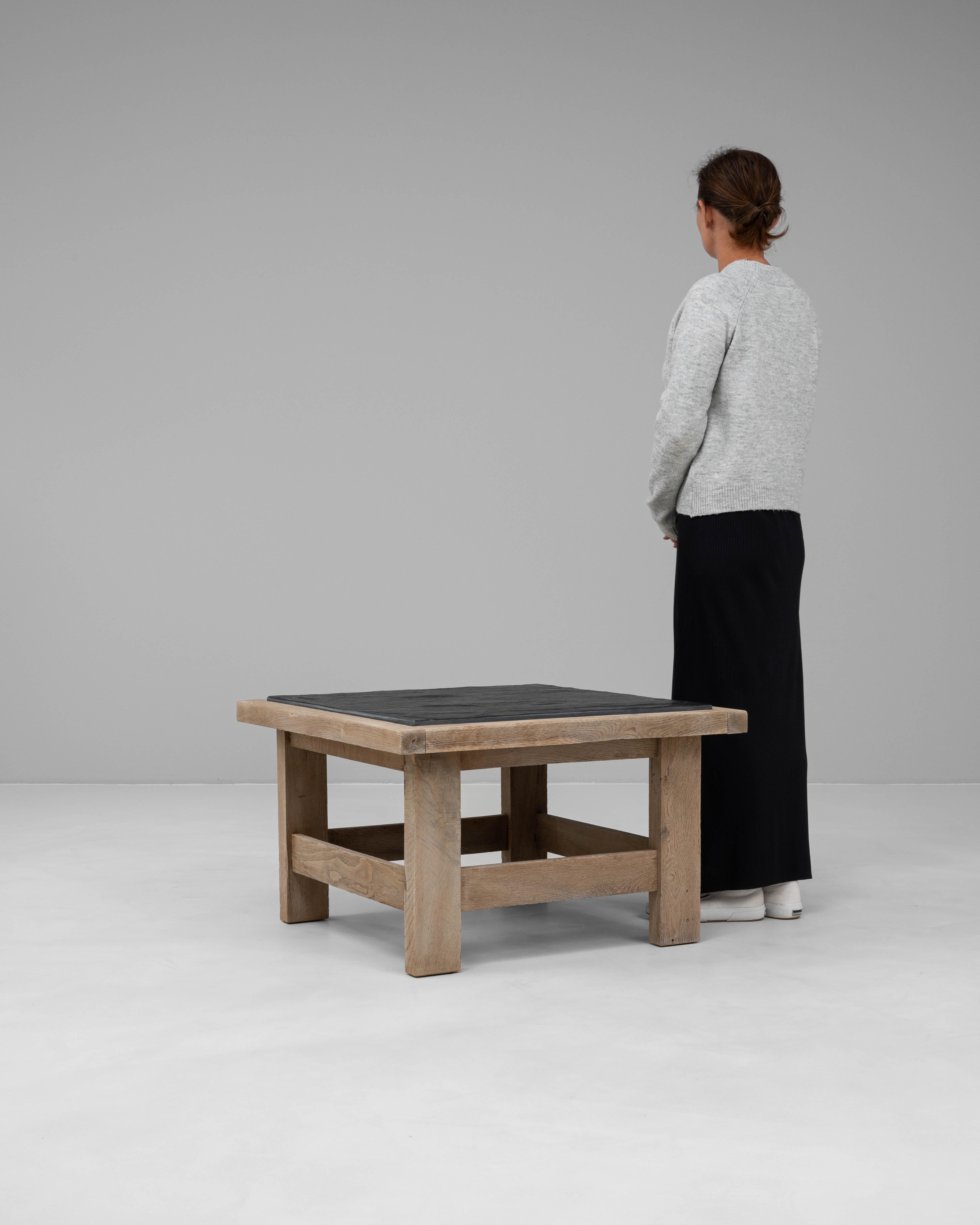 20ième siècle 20th Century French Oak Coffee Table With Slate Top en vente