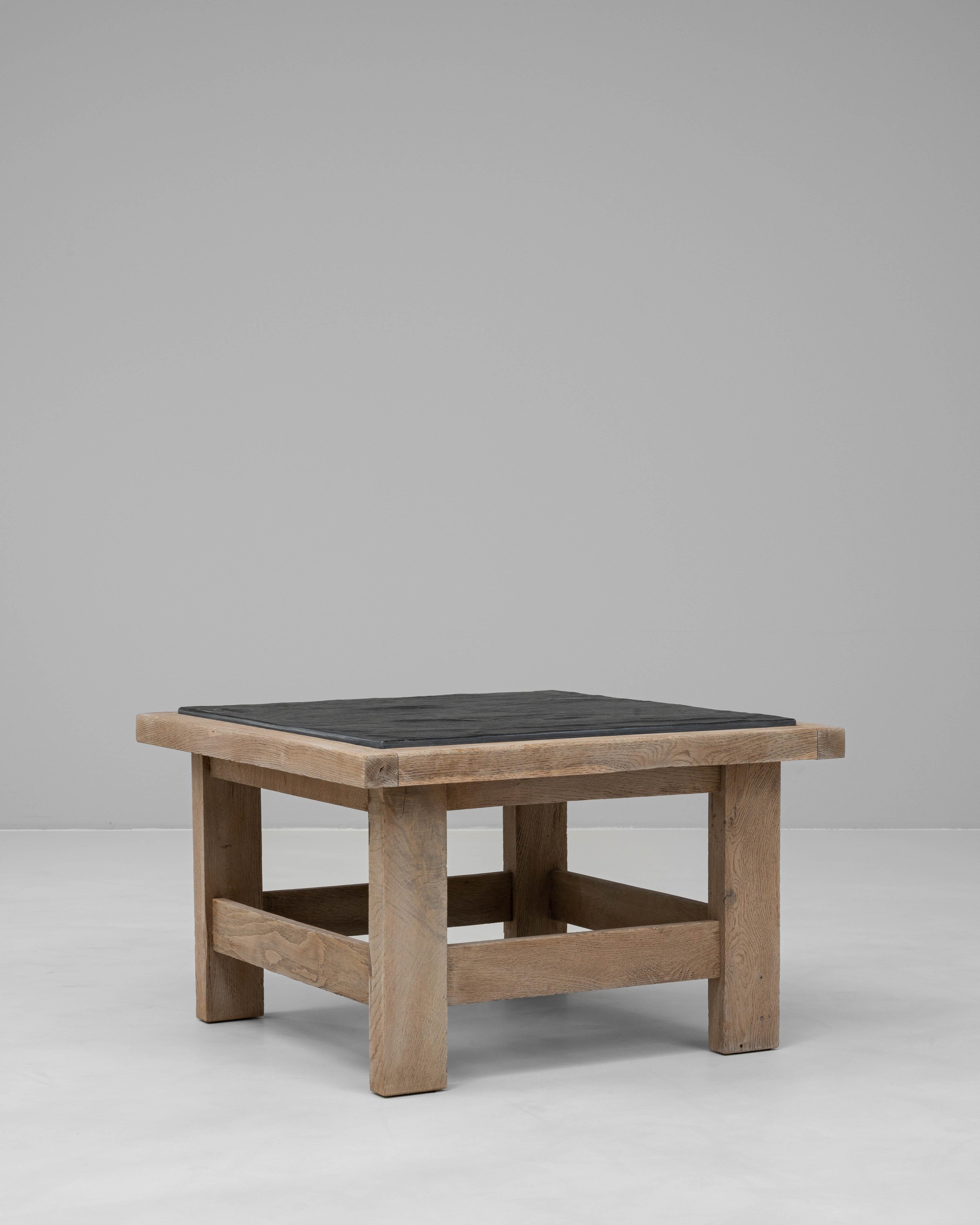 Ardoise 20th Century French Oak Coffee Table With Slate Top en vente
