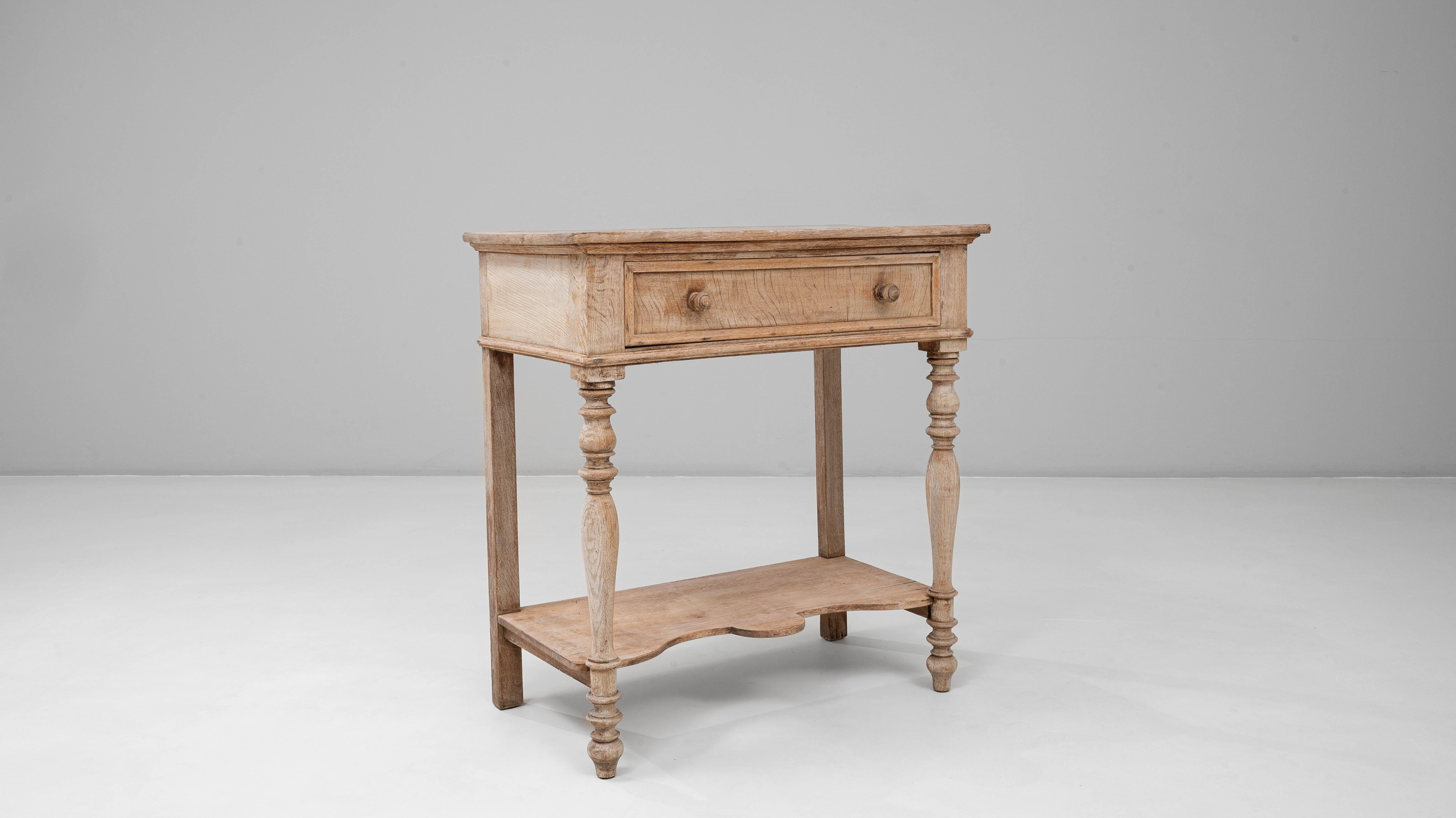 20th Century French Oak Console Table with One Drawer For Sale 8