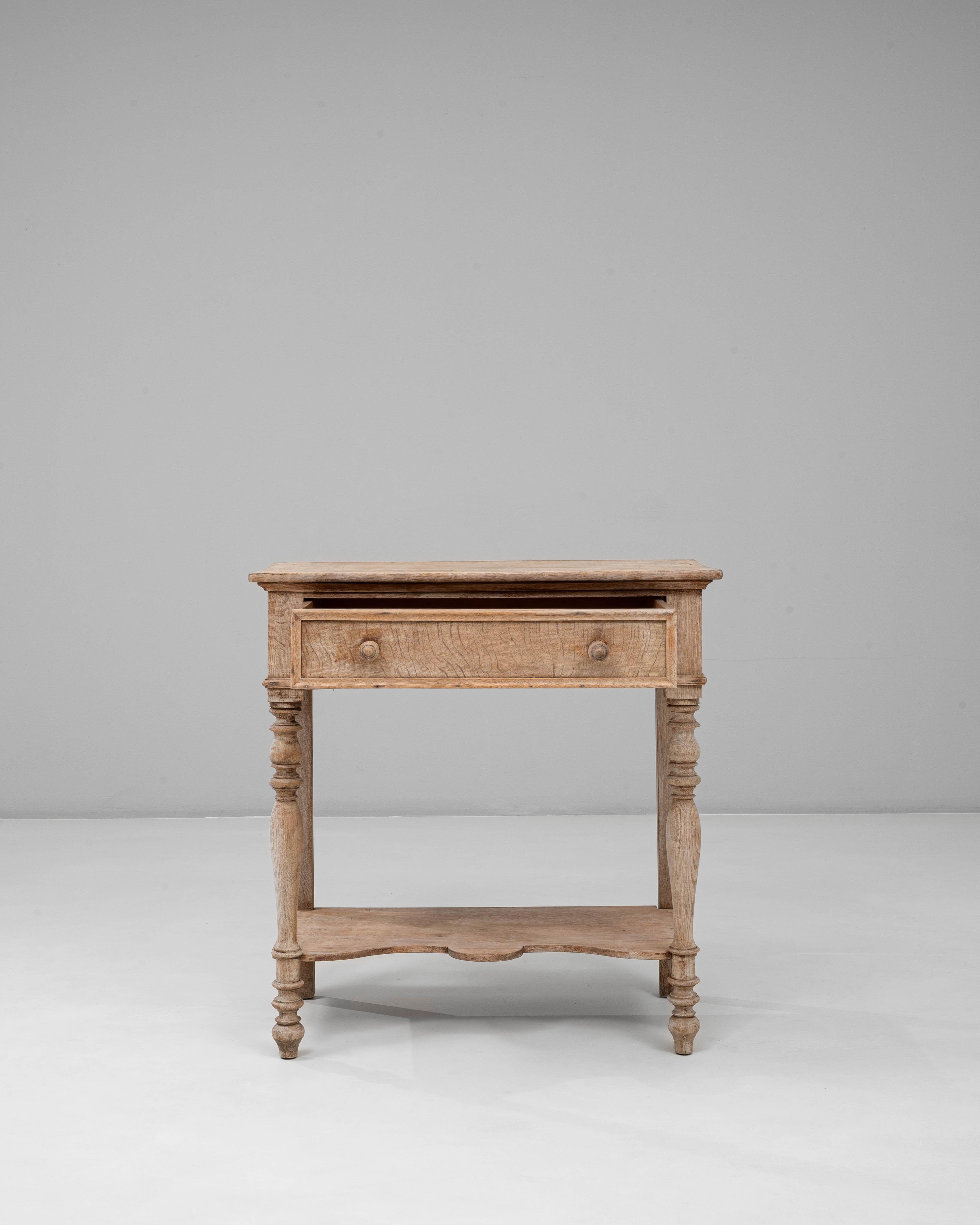 20th Century French Oak Console Table with One Drawer In Good Condition For Sale In High Point, NC