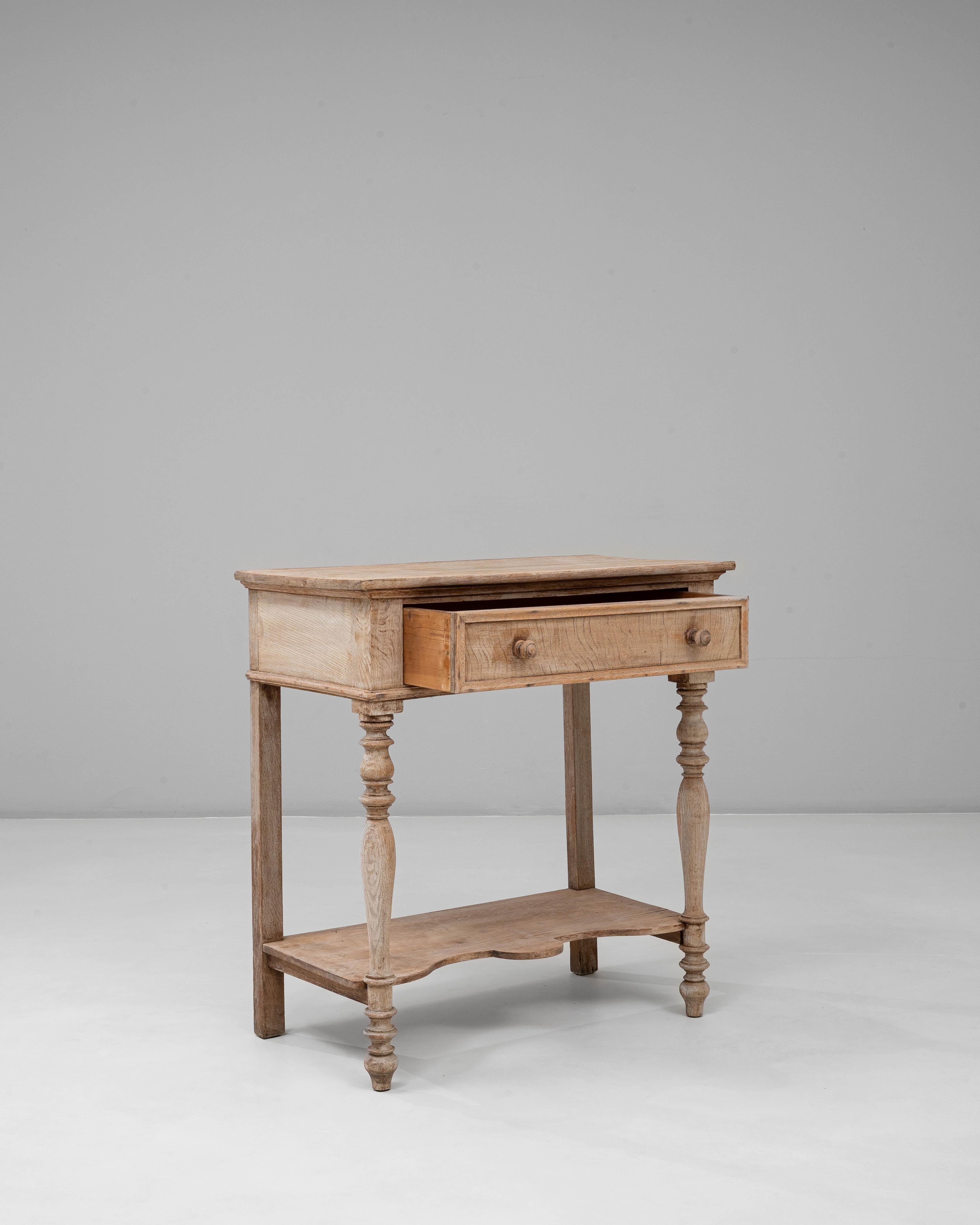 20th Century French Oak Console Table with One Drawer For Sale 4