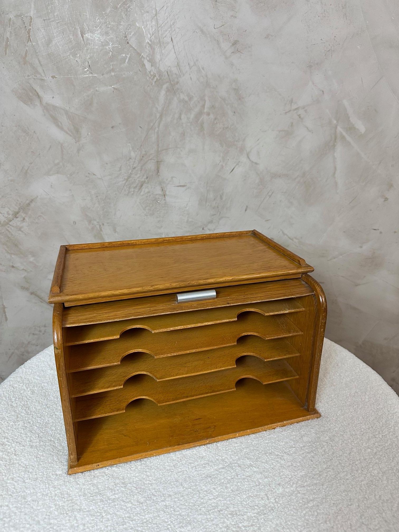 20. Jahrhundert Französischer Eichen-Schreibtisch-Aktenschrank, 1960er Jahre im Angebot 1