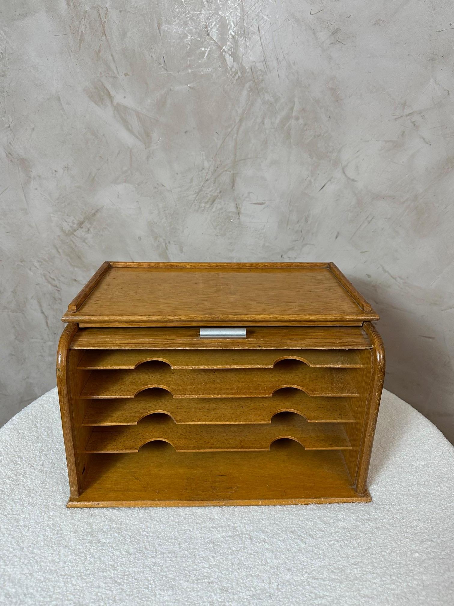 20. Jahrhundert Französischer Eichen-Schreibtisch-Aktenschrank, 1960er Jahre im Angebot 2