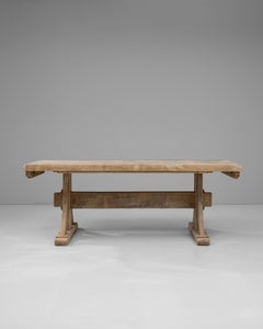 Tavolo da pranzo in rovere francese del XX secolo con design architettonico rustico