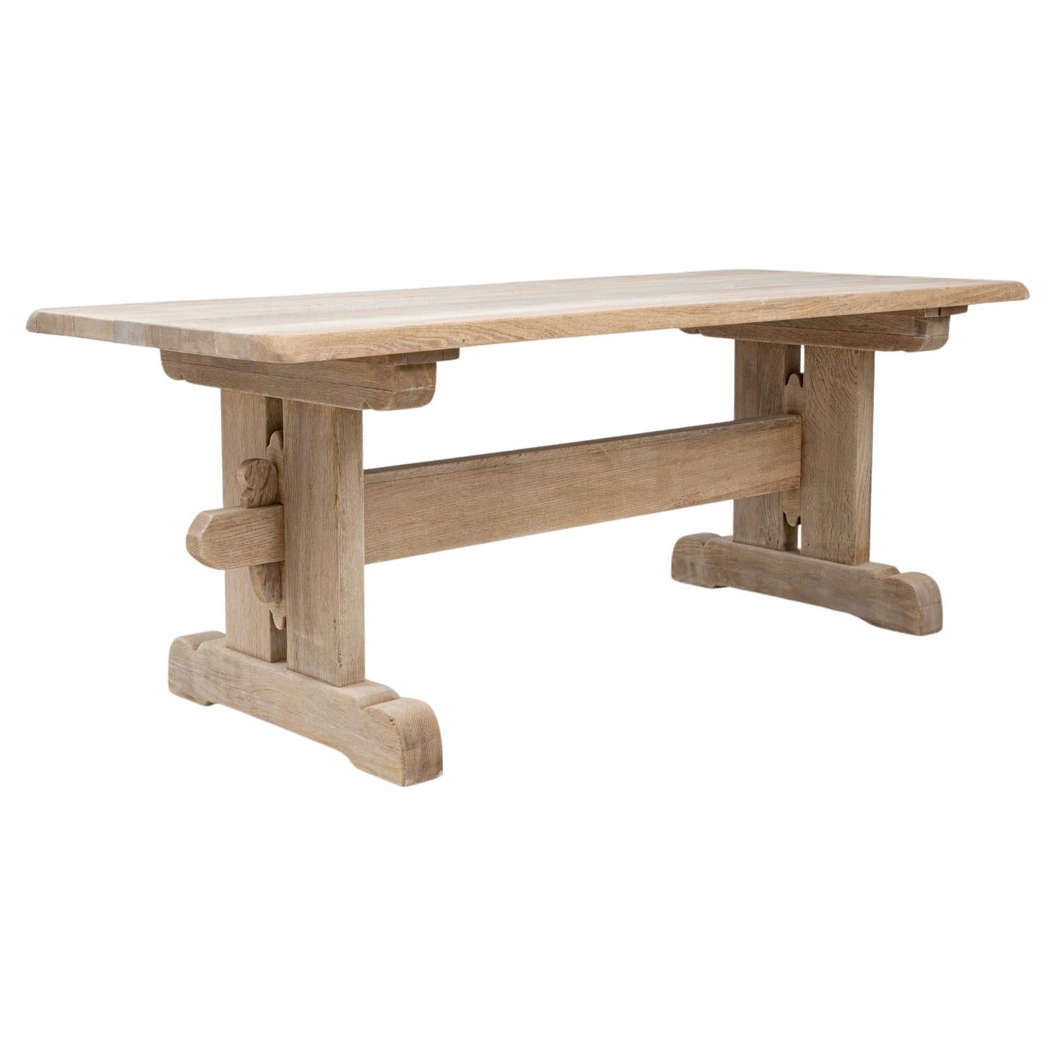 Table de salle à manger en Oak français du 20e siècle