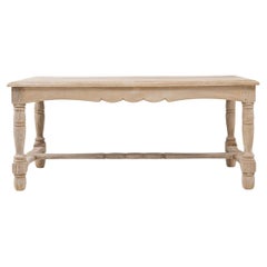 20th Century French Oak Dining Table With Curved Apron