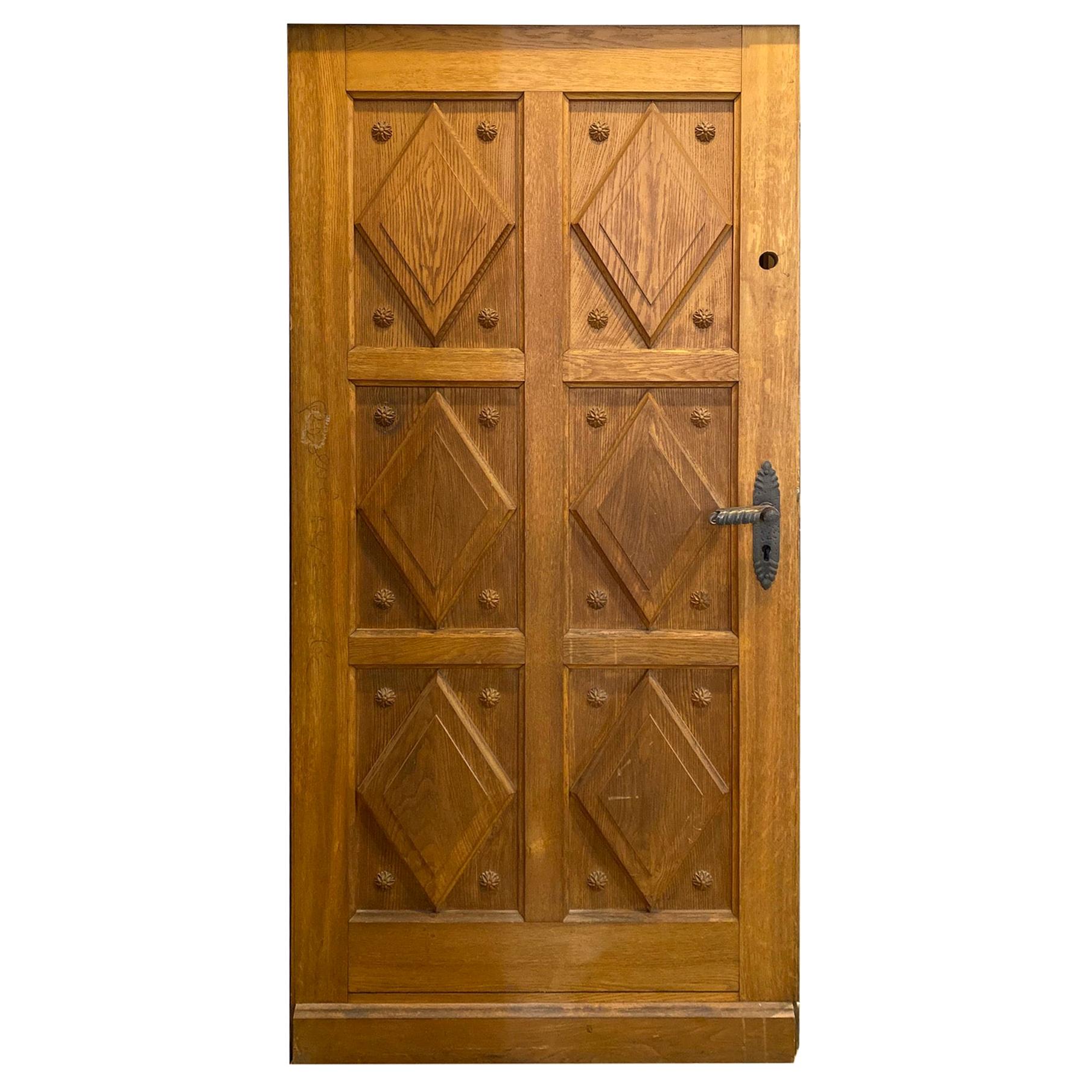20th Century French Oak Entry Door