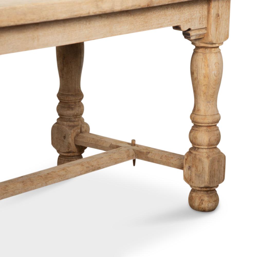 Bleached 20th Century French Oak Farmhouse Table