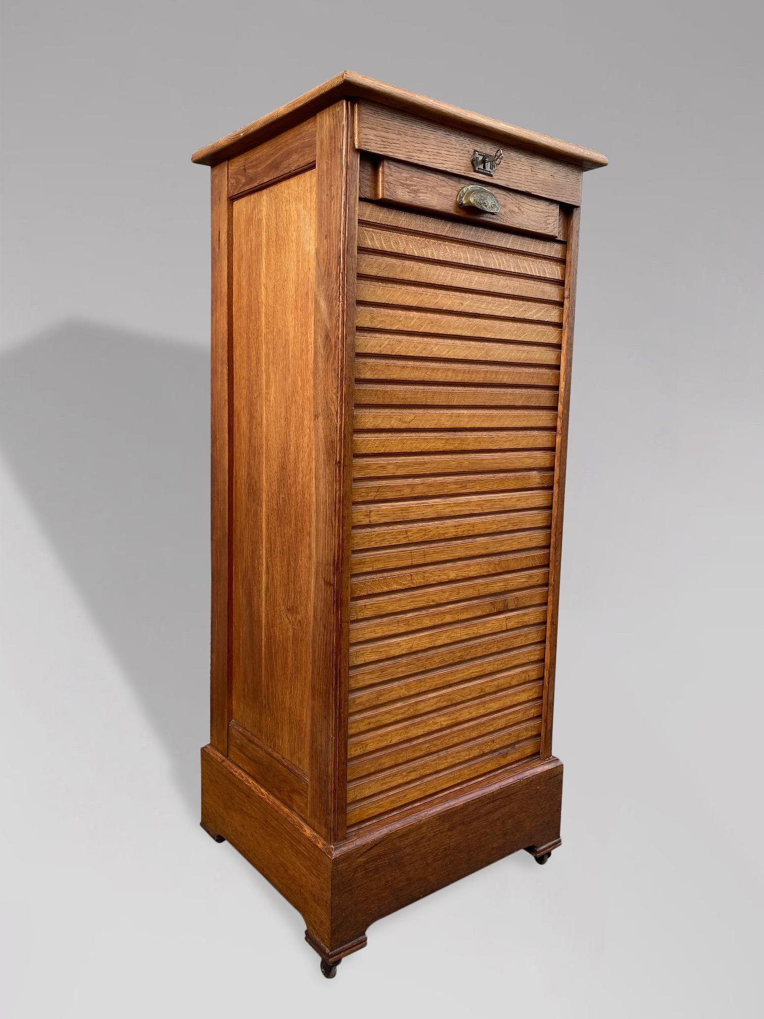 Hand-Crafted 20th Century French Oak Filing Cabinet