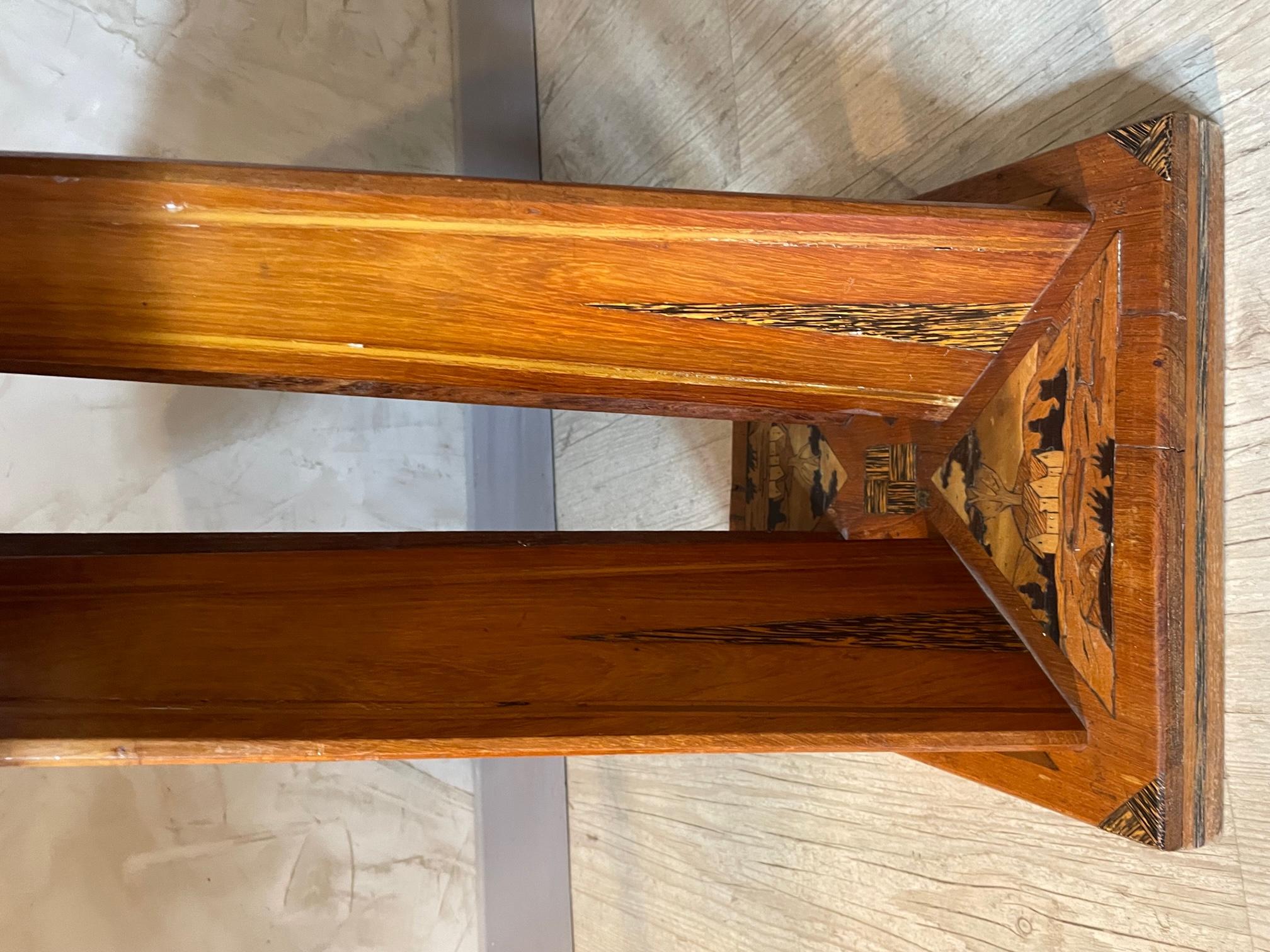 20th Century French Oak Marquetry Side Table, 1920s For Sale 8