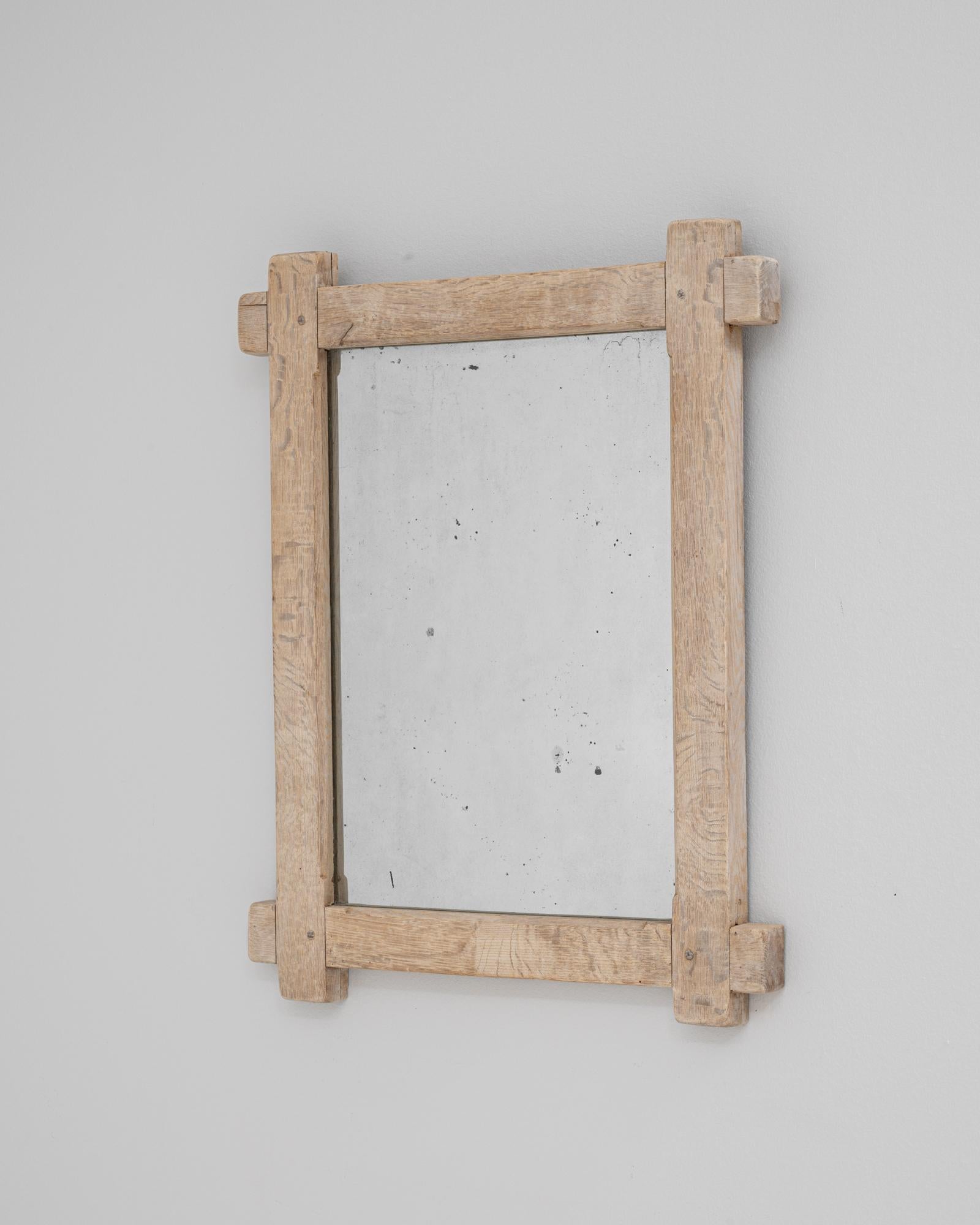 20th Century French Oak Mirror In Good Condition For Sale In High Point, NC