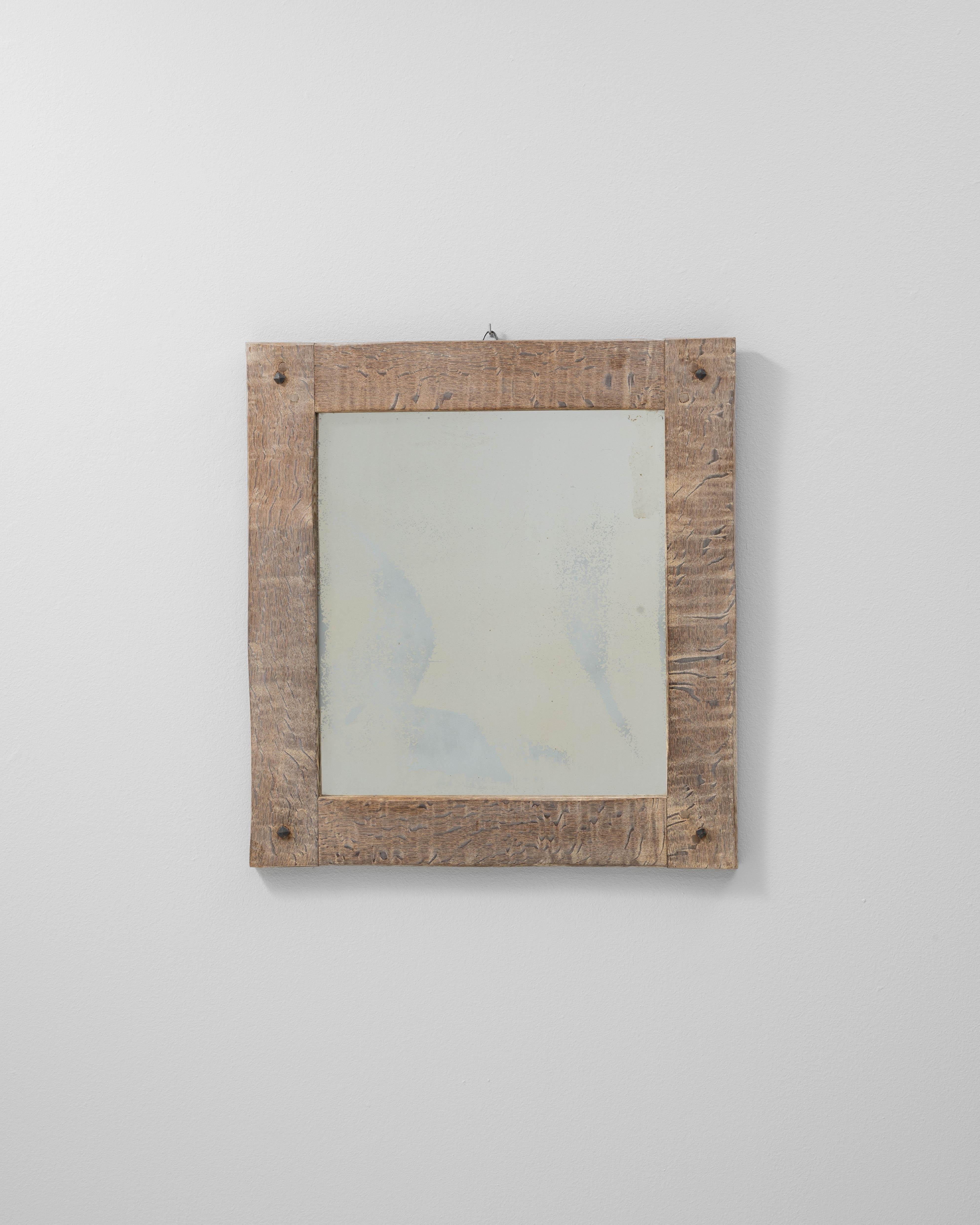 Francese 20th Century French Oak Mirror in vendita
