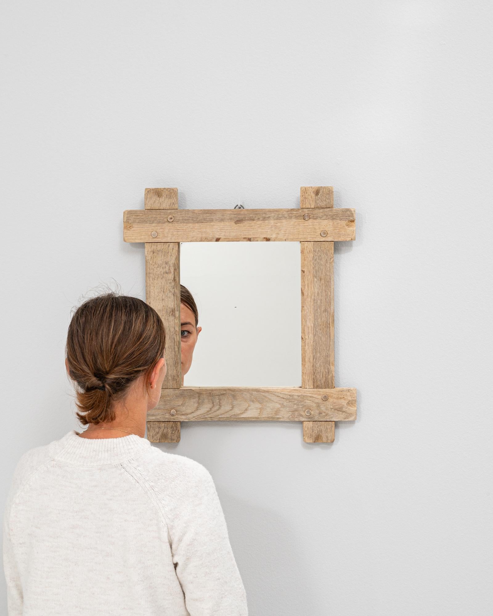 Francese 20th Century French Oak Mirror in vendita