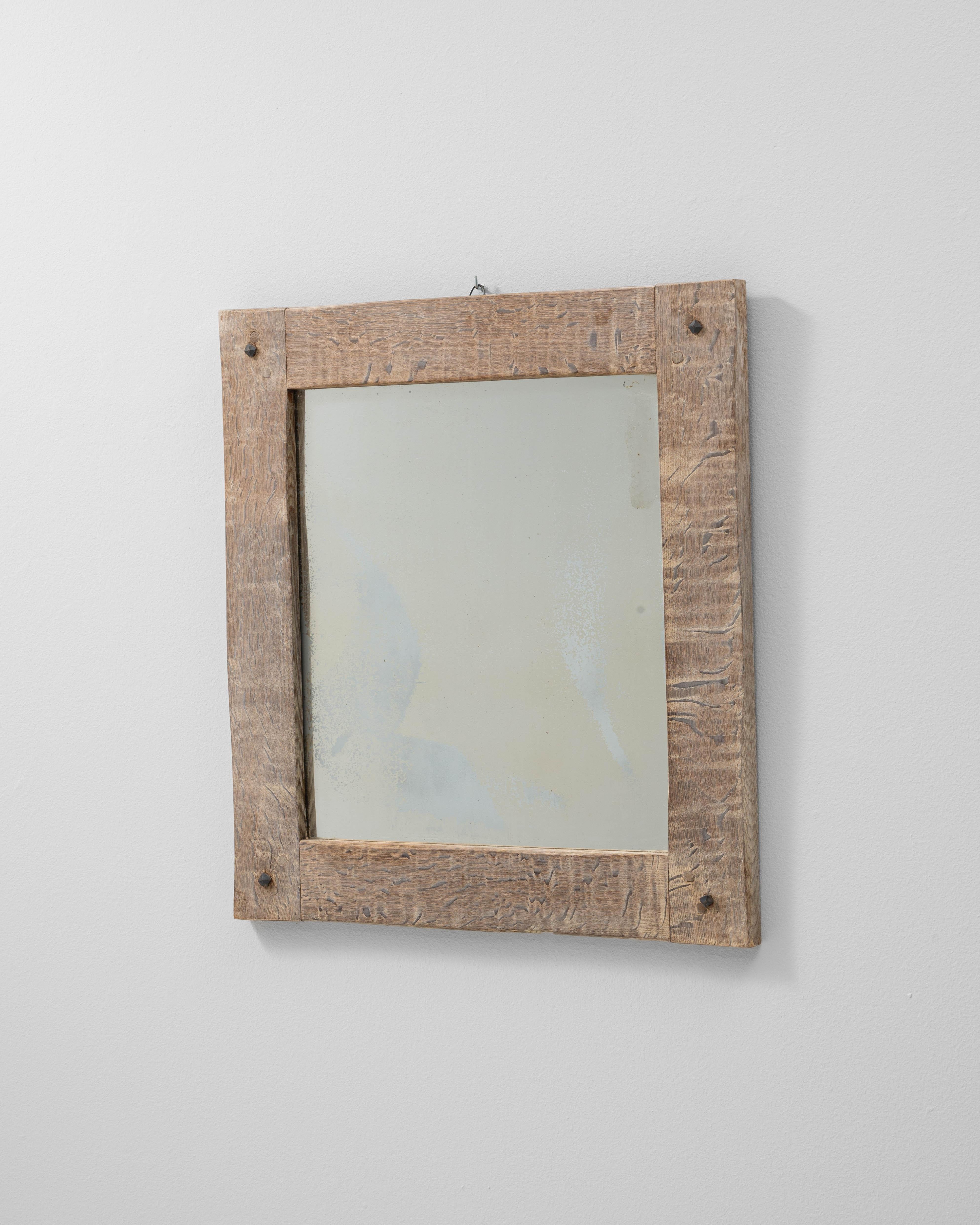 XX secolo 20th Century French Oak Mirror in vendita
