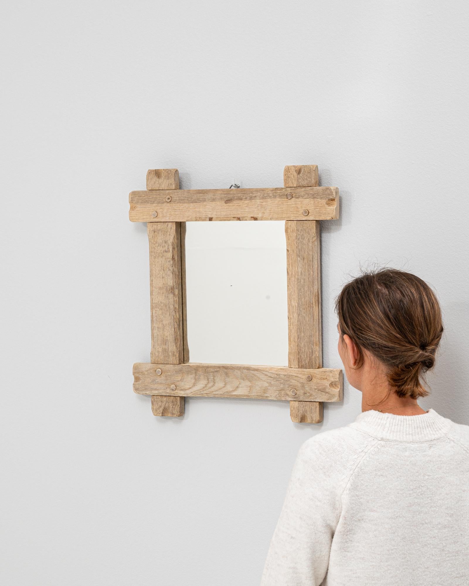 XX secolo 20th Century French Oak Mirror in vendita