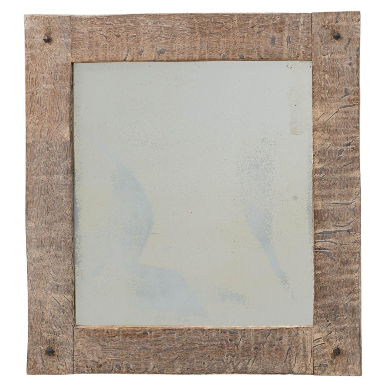 20th Century French Oak Mirror