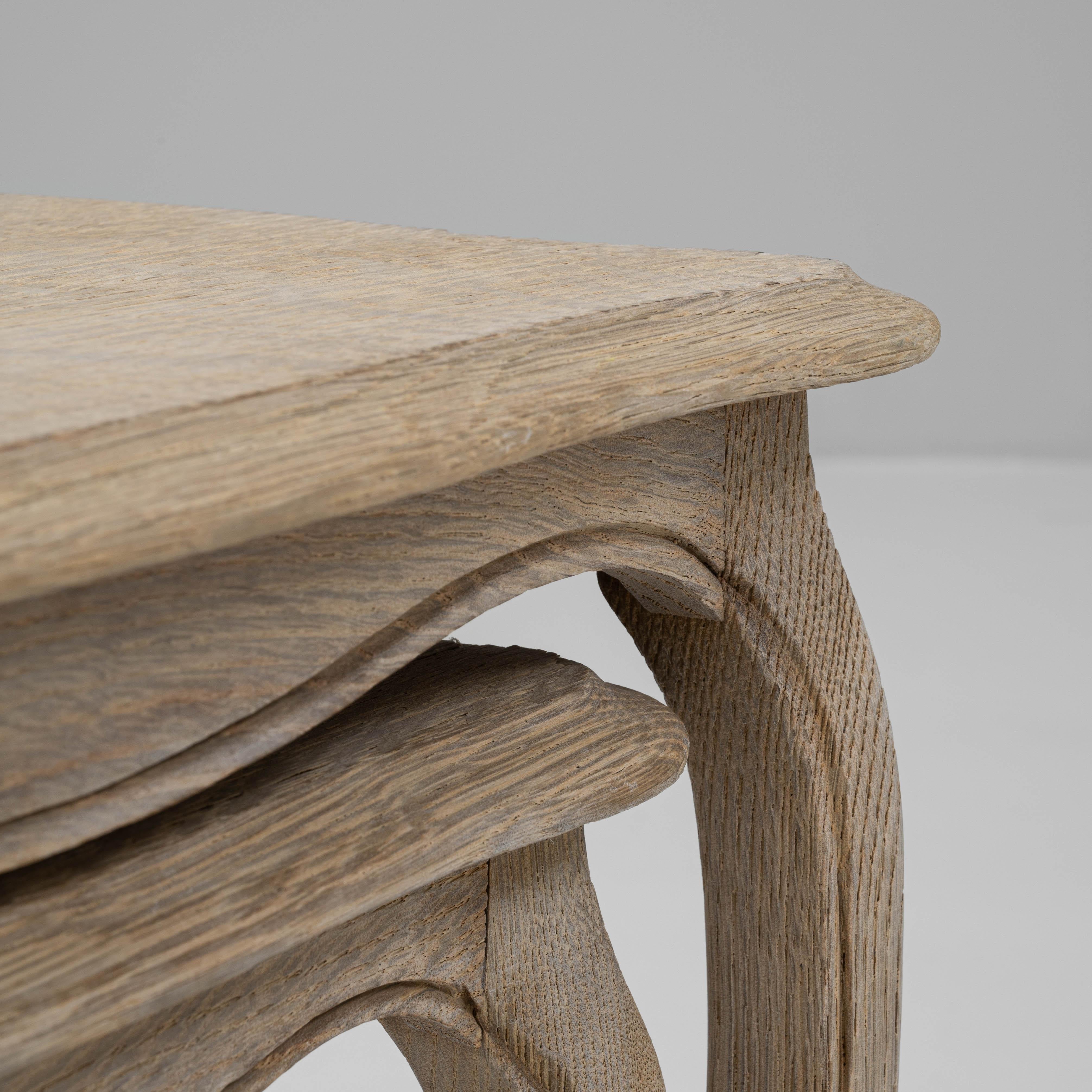 20th Century French Oak Nesting Tables For Sale 7