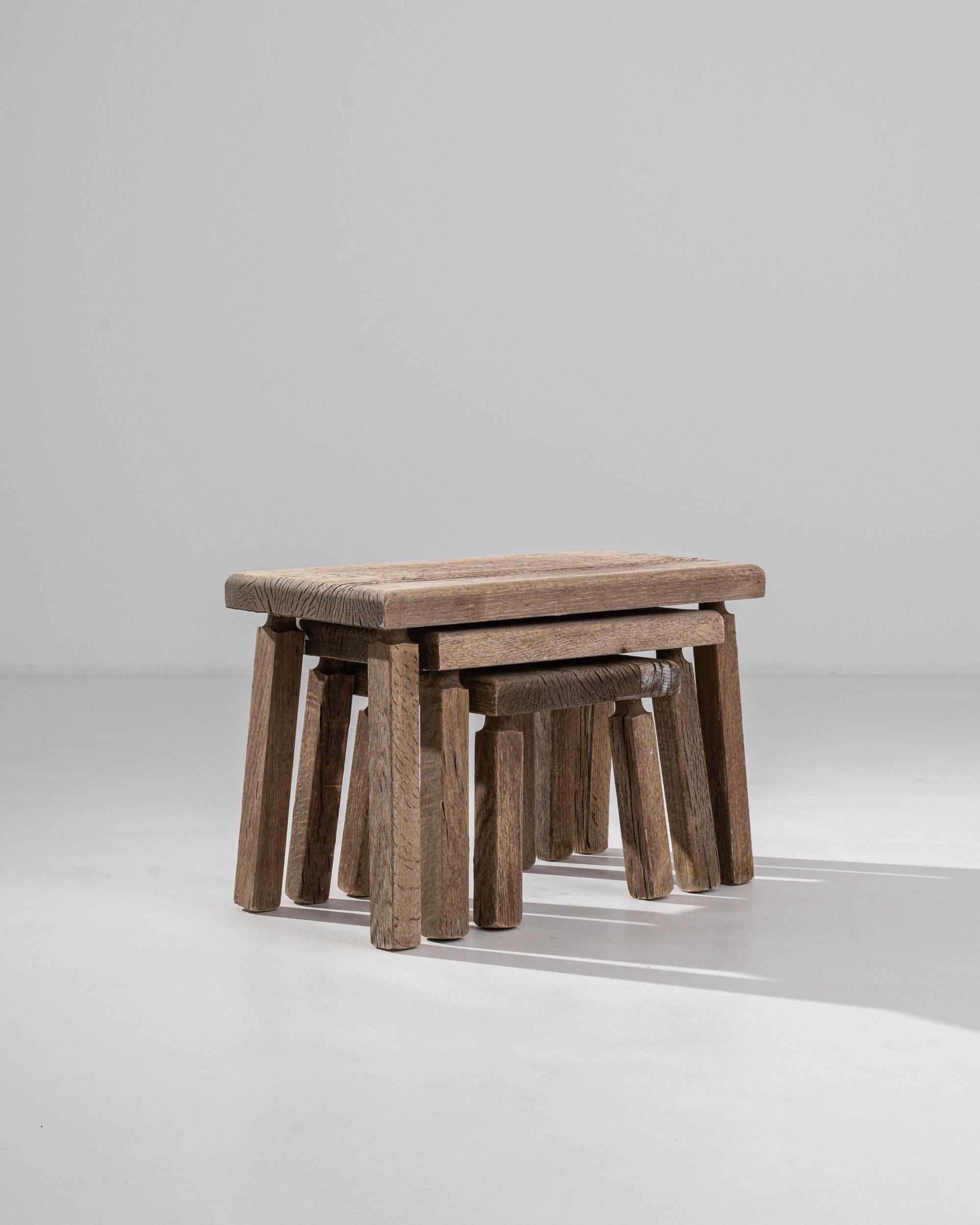 20th Century, French, Oak Nesting Tables 8