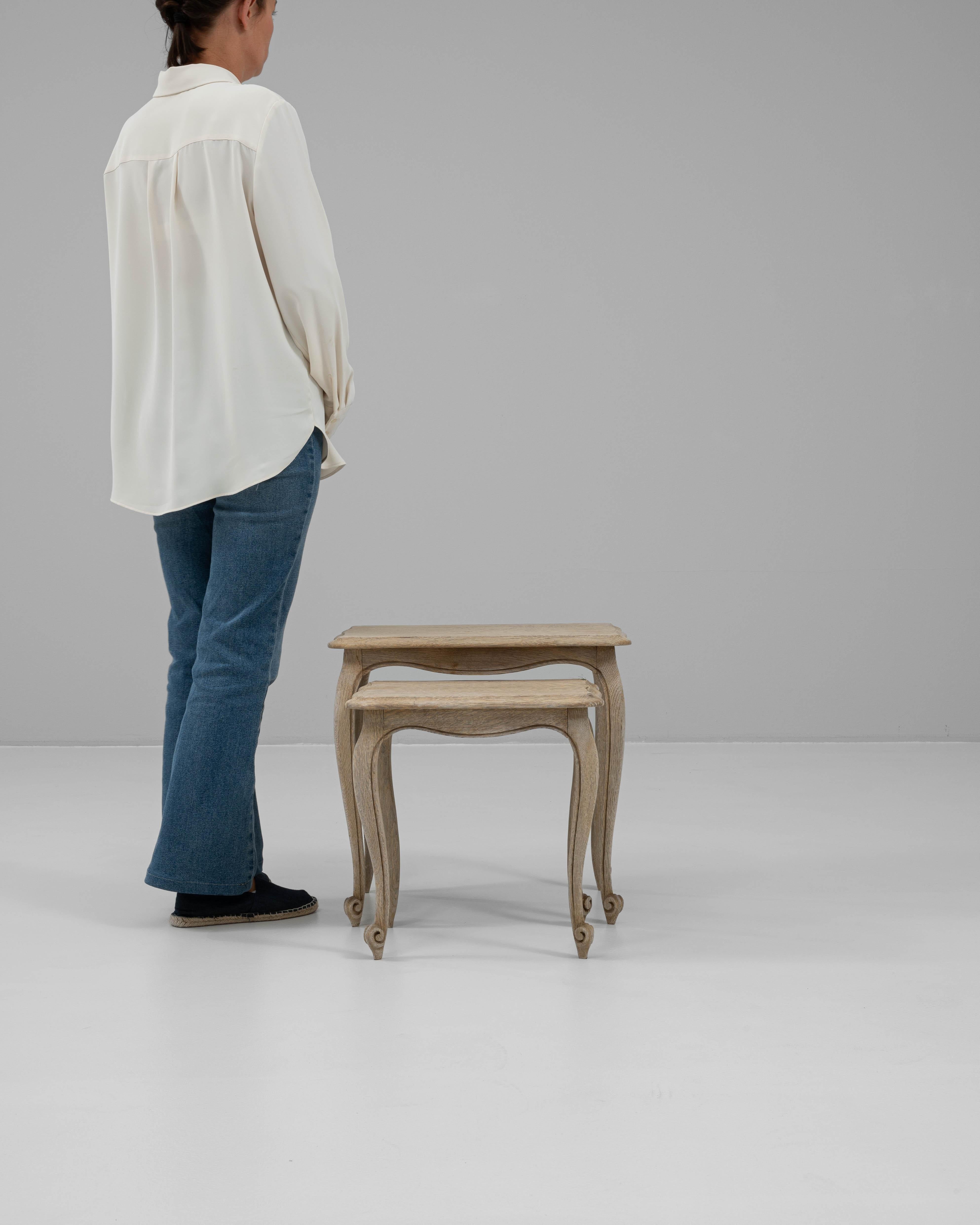 20th Century French Oak Nesting Tables For Sale 1