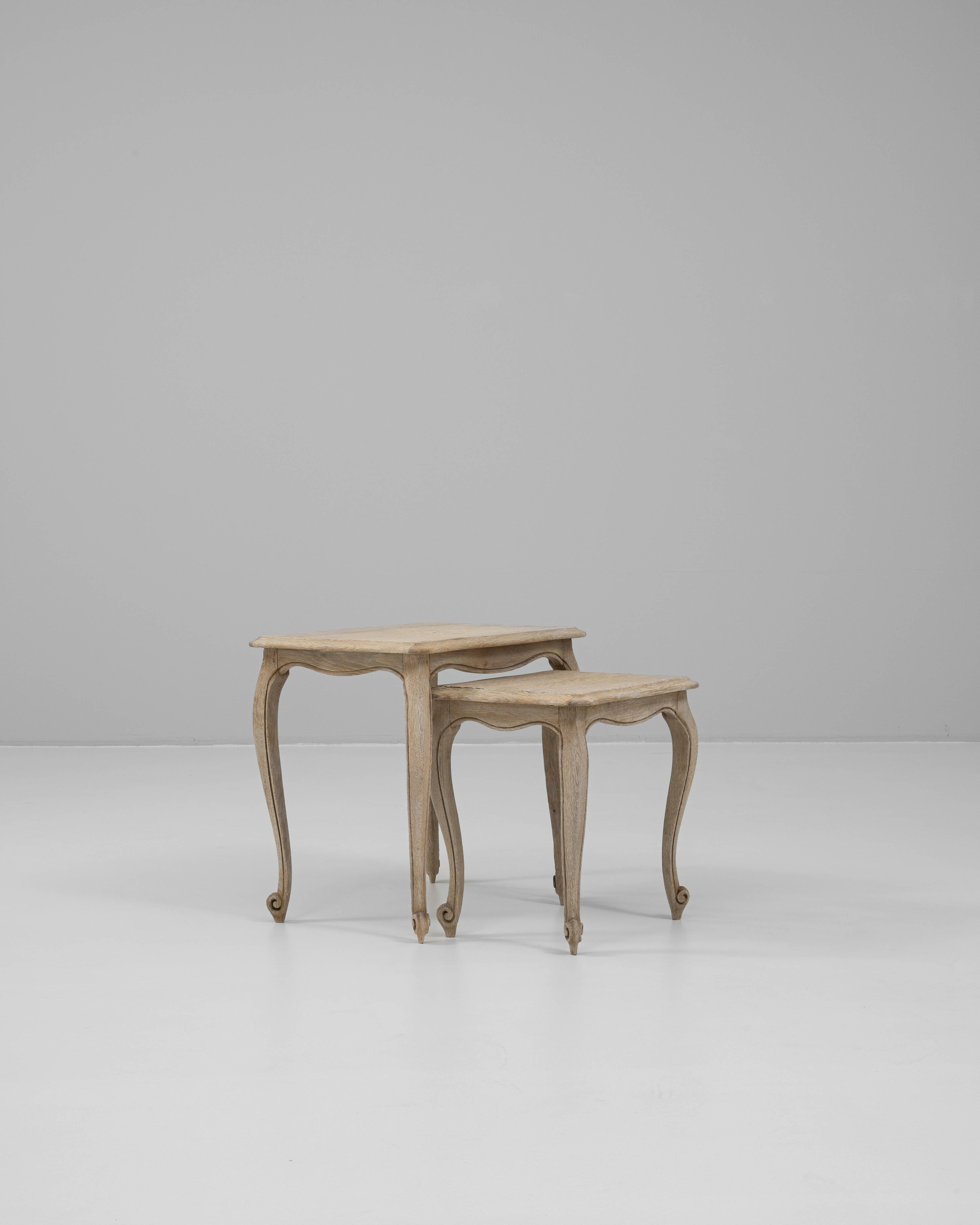 20th Century French Oak Nesting Tables For Sale 2